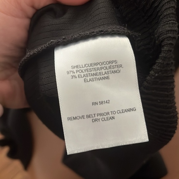 GAL MEETS GLAM Jody Black Ribbed Belted Knee Length Dress Size 00 - Picture 5 of 10